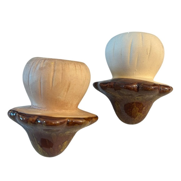 Vintage Mid Century Modern Ceramic Mushroom Sculptures - Set of 2 - Picture 9 of 11